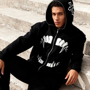 Sudadera con capucha extragrande de alta calidad personalizada, con cierre completo, estampado gráfico digital, unisex, estilo urbano - Product Image 2