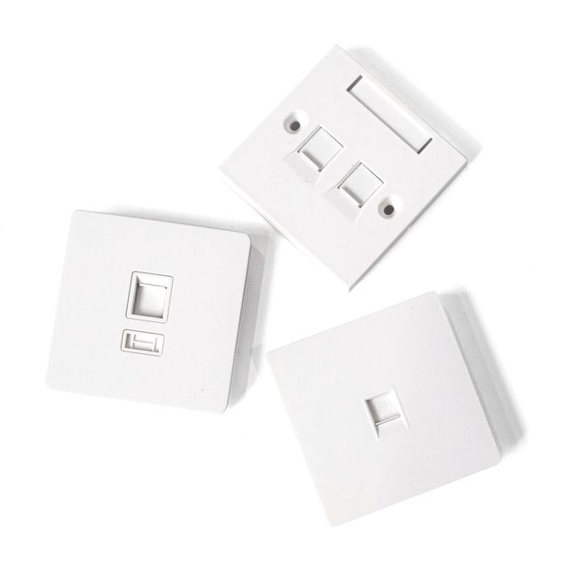 Network RJ45 Single/Double Ports Face Network Wall Faceplate RJ45 Keystone Jack Modular 1/2/4 Ports 86cm Type Wall Face Plate