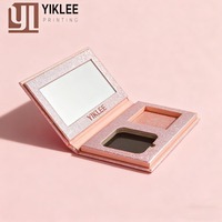 Organisateur de cosmétiques en papier, 2 fentes rectangulaires avec miroir pour pinceaux de maquillage, houppettes et boîte de recharge magnétique, boîtes en papier écologiques