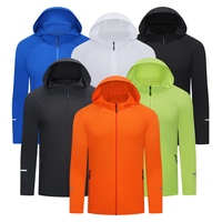 Veste coupe-vent à fermeture éclair personnalisée pour hommes pour l'entraînement sportif d'été support à capuche à séchage rapide pour l'exercice en plein air course à pied