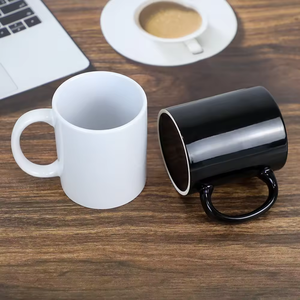 Nhà Máy Bán buôn thăng hoa 11oz tùy chỉnh gốm cốc cà phê Trắng trống cup với xử lý sứ - Product Image 5