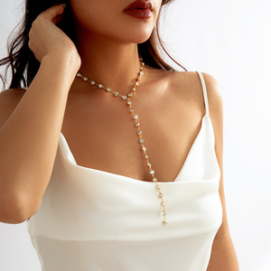 DUYIZHAO Usine Prix Ins Style Chaude De Luxe Plein Cristal Longue Chaîne De Mode Bijoux Gland <span class=keywords><strong>Collier</strong></span> <span class=keywords><strong>Pour</strong></span> Femmes Accessoires Cadeau - Product Image 3