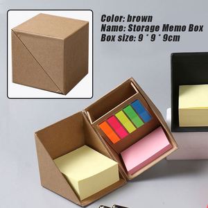 Juego de Notas Adhesivas en Forma de Cubo de Papel Kraft de Diseño Personalizado de 9*9*9 cm con Soporte para Bolígrafo con Logotipo Impreso en Serigrafía, Regalo Promocional - Product Image 2