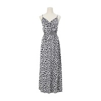 Robe d'été décontractée pour femme, style européen et américain, imprimé léopard, à fines bretelles, col en V, taille haute, sexy