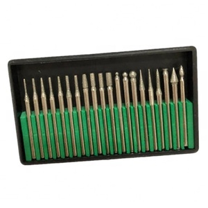 30 pièces diamant meulage fraise aiguille pointe gravure sculpture polissage pour verre Jade pierre 2.35/3mm foret ensemble d'outils rotatifs - Product Image 3