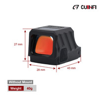 Cuinfi 1x21 Lunette à point rouge optique avec lentille multi-couches, détection de mouvement solaire RMSc, étanche IPX7