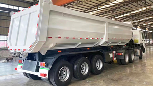 Semi-remorque benne basculante 4 essieux, capacité 50, 60, 70, 80 tonnes, benne arrière - Product Image 3