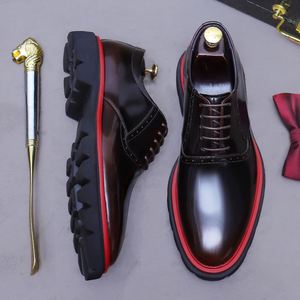 Chaussures habillées décontractées de luxe originales à bout carré, en cuir véritable, légères, respirantes, antidérapantes, grande taille 46, à lacets, semelle épaisse - Product Image 1