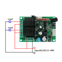 Module émetteur sans fil 12-36V 433MHz, 2 pièces, récepteur DC12V 24V et télécommande étanche pour éclairage de porte de Garage