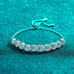 1 Carat Moissanite <b>Sterling</b> <b>Silver</b> 925 <b>Bracelet</b> High Fashion Stretch Adjustable <b>Women</b> <b>Bracelet</b> Manufacturers Wholesale - Product Image 3