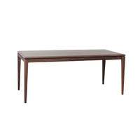 Table à manger nordique en bois massif, style moderne et minimaliste, plateau en chêne rouge ou noyer noir, 1,8 mètre, rectangulaire, design personnalisable, sans finition