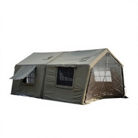 Tente de toit gonflable en tissu TC vert et PVC, double couche, imperméable, pare-soleil, 3000 mm+, capacité 8+8 personnes, camping toutes saisons