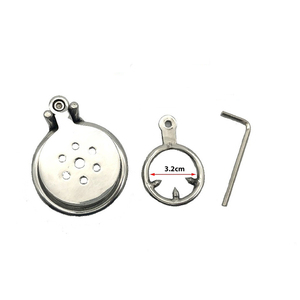 กรงโลหะพรหมจรรย์พร้อมแหวนเดือยแบนอุปกรณ์พรหมจรรย์สำหรับผู้ชายล็อคอวัยวะเพศชายของเล่นเกมทางเพศ - Product Image 4