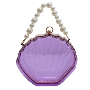 Evening Rectangle Acrylic Shell Clutch Transparent Clear Handbag with Shoulder Crossbody Strap