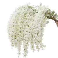 Fleur de glycine artificielle populaire Ablera plante verte suspendue artificielle décoration de la maison fleur de mariage