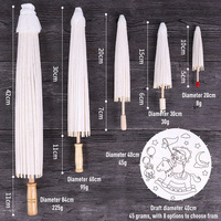 Parasol en papier blanc pour mariage, style chinois, logo personnalisé, vente en gros, parapluie en papier huilé avec manche en bois pour cadeau de fête
