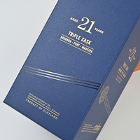 Boîte de présentation personnalisée de luxe pour whisky et liqueur, avec estampage à chaud, cadre en bois haut de gamme, emballage cadeau de luxe pour vin et whisky