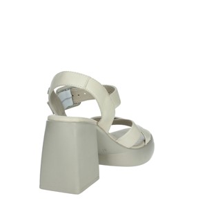 Sandali da donna con tacco grigio scarpe da sposa con cinturino alla caviglia 160793 con chiusura a punta o punta quadrata in pizzo - Product Image 3
