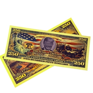 Billet de banque Tr-u-m de 250 dollars américains de 2026 plaqué or noir 24 carats pour cadeaux - Product Image 1