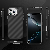 Coque de téléphone élégante et tendance en texture imitation fibre de carbone, douce pour la peau, finition mate, pour iPhone 17, 16, 15