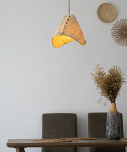Handmade Woven <b>Bamboo</b> Pendant <b>Light</b> Rustic Cone Lamp <b>Shade</b> Natural Rattan Hanging Lamp Eco Friendly Home Decor - Product Image 6