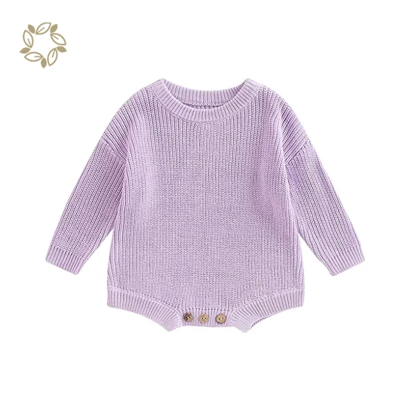 Chunky Strick Baby Sweater Bubble Stram pler Umwelt freundliches Baby Chunky Strick Bodysuit Bio Chunky Sweater Bodysuit für Neugeborene