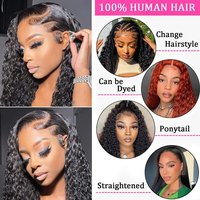 Wig Rambut Asli Virgin Tanpa Lem Model Body Wave Lace Front HD Transparan Double Drawn 13X6 Hitam untuk Wanita