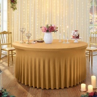 Nappe de table élastique intégrée en polyuréthane épaissi, anti-poussière, avec jupe de table, grande taille, pour l'approvisionnement transfrontalier exclusif