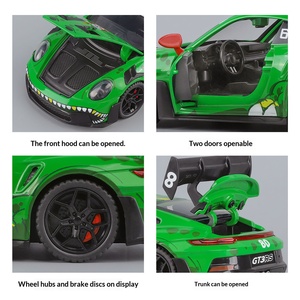 รถของเล่นไดโนเสาร์ GT3 สเกล 1:32 สุดเทรนดี้ พร้อมไฟและเสียง ดึงหลังวิ่งได้ ของขวัญวันเกิดสุดสนุกสำหรับเด็กผู้ชาย - Product Image 2