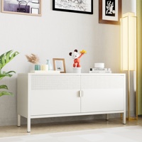 Meuble TV moderne en métal réglable Centre de divertissement avec rangement Console de meubles de salon pour chambre à coucher TV