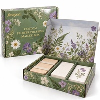 Boîte d'expédition personnalisée pour pressage de fleurs, en matériaux recyclés, avec doublure en éponge, en carton ondulé brillant E-Flute, emballage plat pour l'expédition