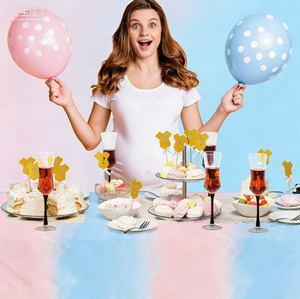 DAMAI Boy or Girl Baby Shower Decorations Backdrop Gender Reveal Party Supplies Waterproof PE for <b>Disposable</b> <b>Tablecloth</b> - Product Image 1