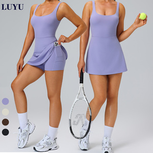 Baju Tenis Wanita Ukuran EU Model Terusan dengan Celana Dalam Terintegrasi, Punggung Cantik, Bahan Lembut untuk Olahraga Gym dan Padel, LOGO Dapat Disesuaikan - Product Image 1