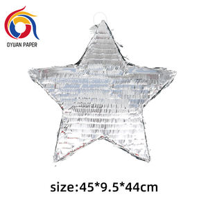 Décorations de fête d'anniversaire pour enfants personnalisées en gros, étoile en feuille d'or, piñata, jouets et décorations pour baby shower, piñata étoile - Product Image 1
