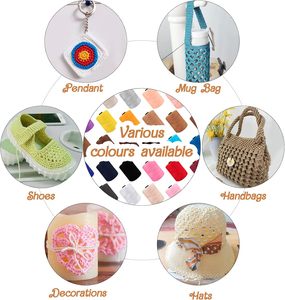 Fil de soie glacée léger, fil de chanvre glacé, chapeau de soleil d'été, sac au crochet DIY tissé à la main, coussin, couverture, soie brillante ajourée, laine épaisse - Product Image 5