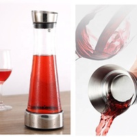 Carafe en verre borosilicate 1L, écologique, transparente, style américain, pour jus, eau froide et boissons, avec infuseur en acier inoxydable