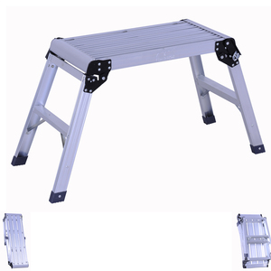 <strong>Platform</strong> Ladder <strong>Aluminum</strong> Adjustable <strong>Working</strong> <strong>Platform</strong> AW0102A - Product Image 1