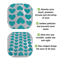 Patchs Hydrocolloïdes en Forme de Cœur pour l'Acné, Réparation Invisible des Imperfections, Décoration pour Fêtes et Festivals, Personnalisation ODM/OEM en Usine