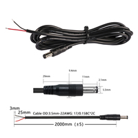 Prise d'alimentation mâle DC5521 5,5*2,1 mm avec extrémité de câble ouverte, 200 cm, 22AWG, pour encodeur vidéo, décodeur vidéo