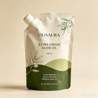 Pochettes à bec verseur 1L 500ml en PE pour huile, idéales pour l'huile d'olive, étanches à l'humidité, lot de 100 pré-fabriquées
