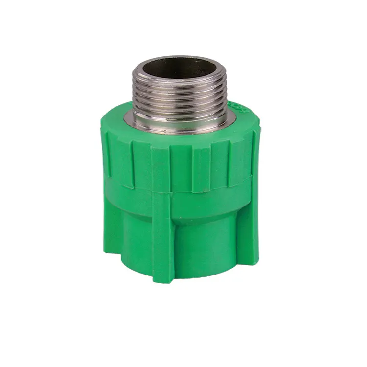 PPR Male 20*1/2 Socket Coupling plastic pipe fitting coupling joint fittings Green color Brass Insert PPR Fitting