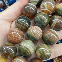 Bandes rouges et vertes en agate, grosses perles de 20 mm, 1,5 mm de diamètre, pierres naturelles lisses et rondes pour la fabrication de bijoux, 380 mm/brin