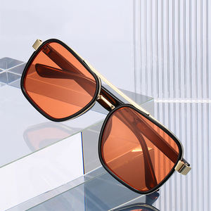 KD5240 Occhiali da Sole Retrò con Doppio Ponte, Montatura Grande, <span class=keywords><strong>Lenti</strong></span> in PC, Protezione UV400 Anti-UV, Occhiali da Pilota per Uomo e Donna - Product Image 4