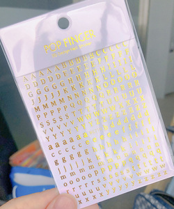 Pegatinas Autoadhesivas Impermeables para Uñas, con Diseño de Letras del Alfabeto en Inglés Antiguo, Color Oro, Plata y Láser, Finas y Decorativas - Product Image 5