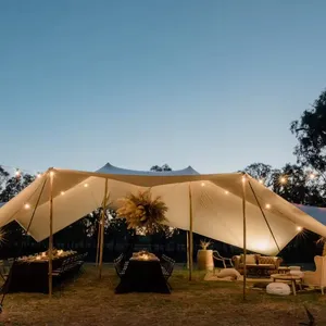 Tienda grande impermeable para habitación cerrada, tienda de campaña elástica retardante lame con puertas para eventos de boda personalizable, 7x10m