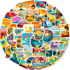 50 Uds. Vintage verano playa <span class=keywords><strong>surf</strong></span> dibujos animados Graffiti pegatinas para regalo portátil equipaje decoración impermeable <span class=keywords><strong>Aloha</strong></span> Hawaii pegatina - Product Image 2