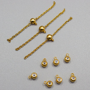 DIY Jewelry Accessories Copper-plated 18K Gold Color Retention Silicone <strong>Plug</strong> Adjustable Bead <strong>Chain</strong> Positioning Beads Micro - Product Image 1