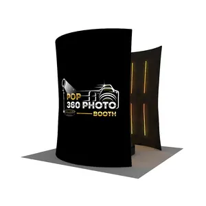 Custom Design Portable Aluminum Photobooth Tent Wedding Party Multi-color LED Backdrop Exhibition Event Privacy 360 Photo Booth