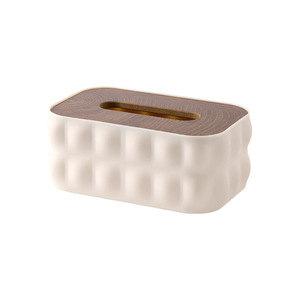 Simple Creative Wooden Lid Plastic Tissue <b>Box</b> White Off White Black Gray Military Green Multipurpose Home Use Desktop <b>Storage</b> - Product Image 2