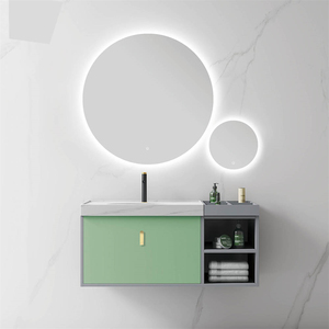 Vanità del bagno del compensato di finitura della pittura verde del lavandino singolo fissato al muro di progettazione moderna operata da 50 pollici con il gabinetto dello <span class=keywords><strong>specchio</strong></span> principale - Product Image 2